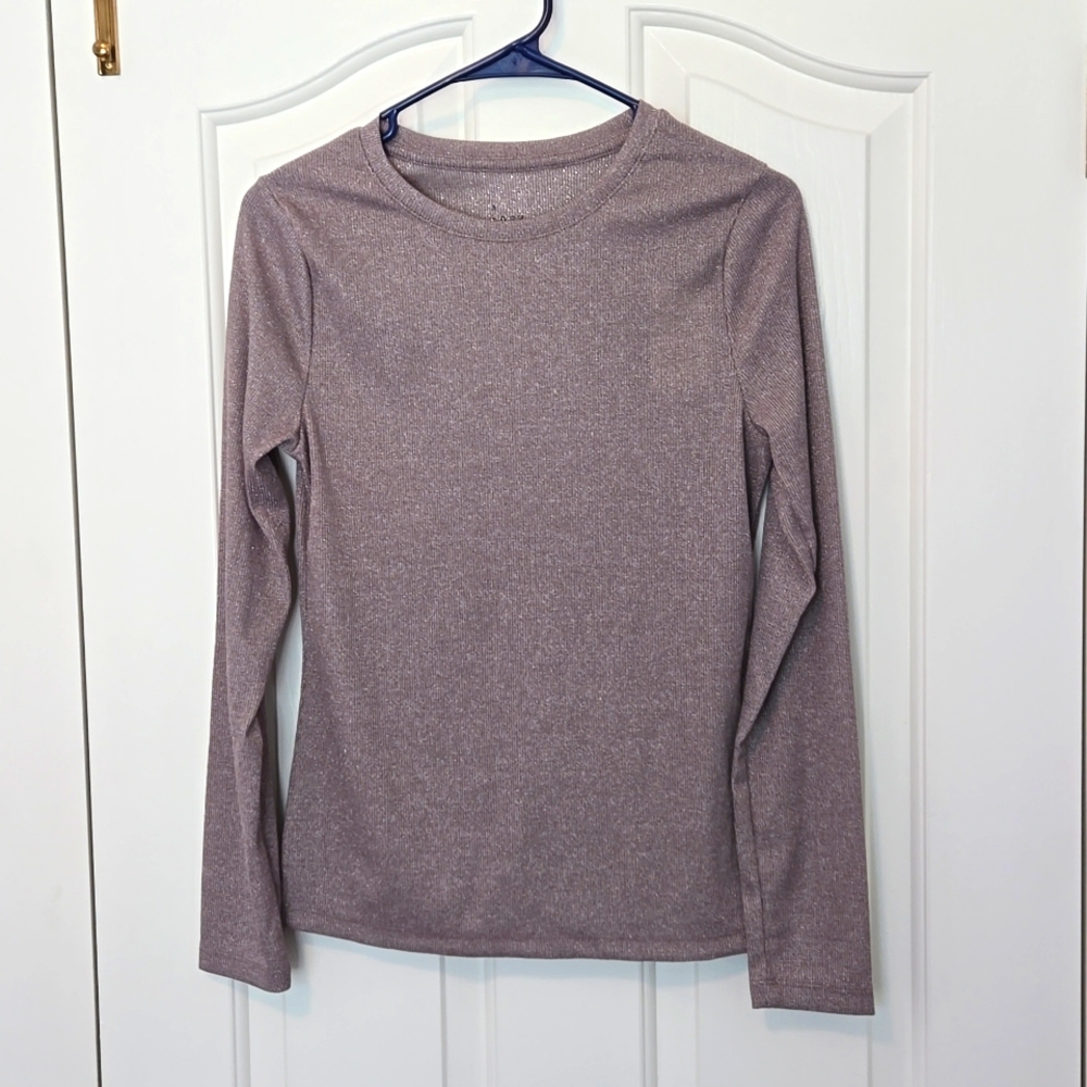 A NEW DAY WOMEN'S METALLIC TAUPE LONG SLEEVE SIZE M